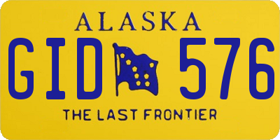 AK license plate GID576