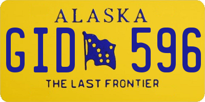 AK license plate GID596