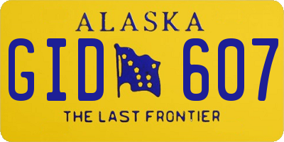 AK license plate GID607