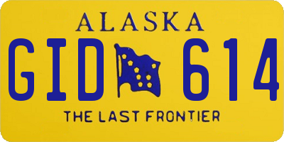 AK license plate GID614