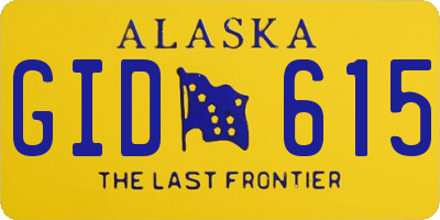 AK license plate GID615