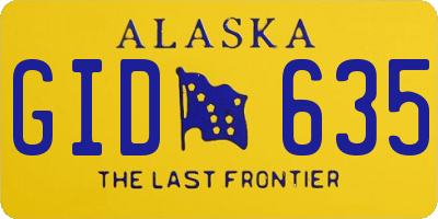 AK license plate GID635