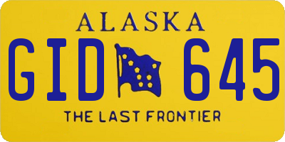AK license plate GID645