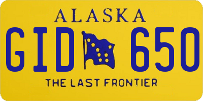 AK license plate GID650
