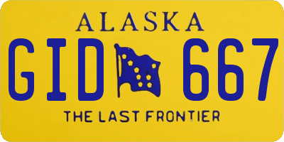 AK license plate GID667