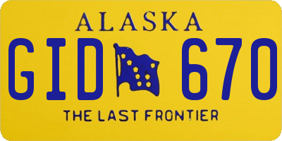 AK license plate GID670