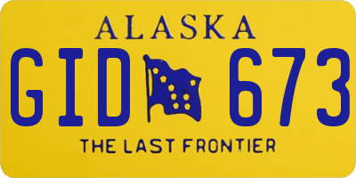 AK license plate GID673