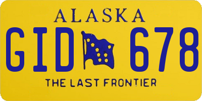 AK license plate GID678