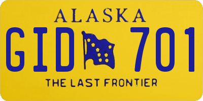 AK license plate GID701