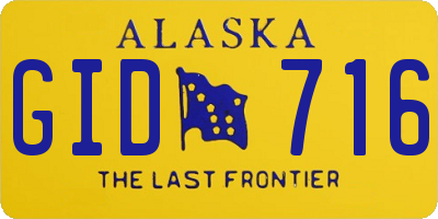 AK license plate GID716