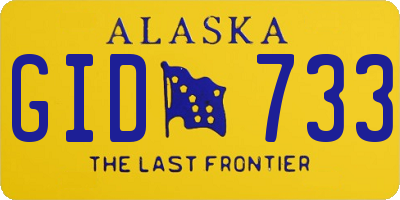 AK license plate GID733