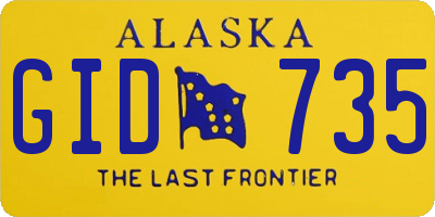 AK license plate GID735