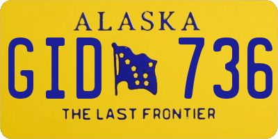 AK license plate GID736