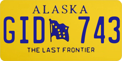AK license plate GID743