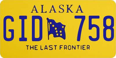 AK license plate GID758