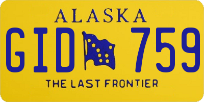 AK license plate GID759
