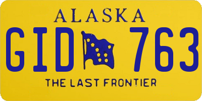AK license plate GID763