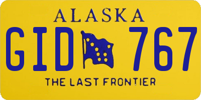 AK license plate GID767
