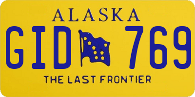 AK license plate GID769