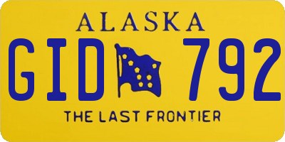 AK license plate GID792