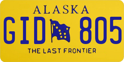 AK license plate GID805
