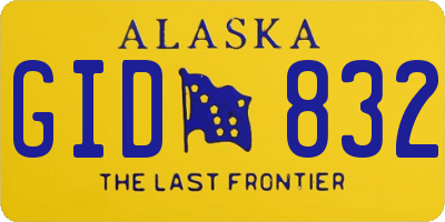AK license plate GID832