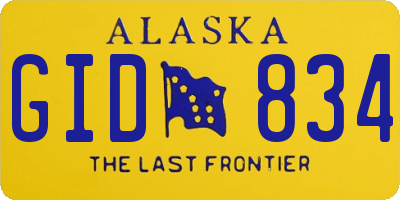 AK license plate GID834