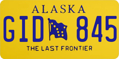 AK license plate GID845