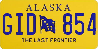 AK license plate GID854