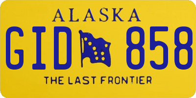 AK license plate GID858