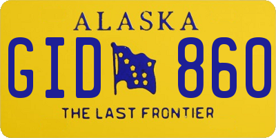 AK license plate GID860