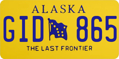 AK license plate GID865