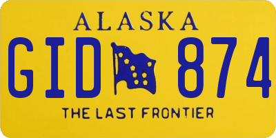 AK license plate GID874