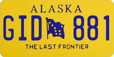AK license plate GID881