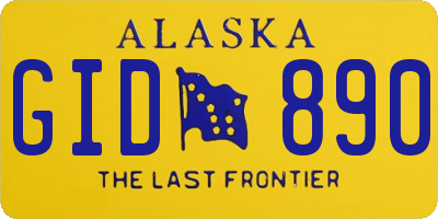 AK license plate GID890
