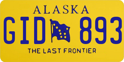 AK license plate GID893