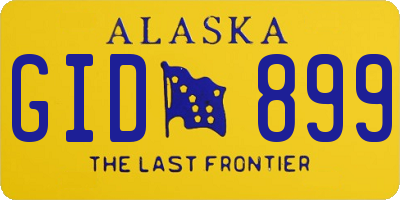 AK license plate GID899