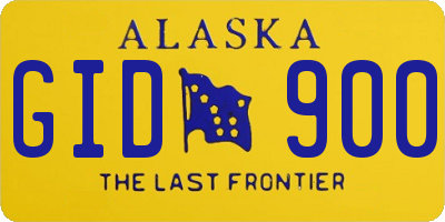 AK license plate GID900