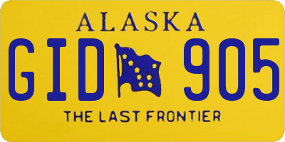 AK license plate GID905