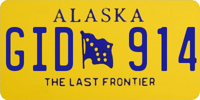 AK license plate GID914