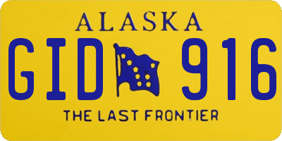 AK license plate GID916