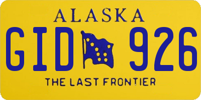 AK license plate GID926