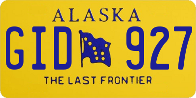 AK license plate GID927
