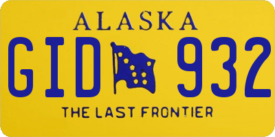 AK license plate GID932