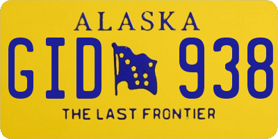 AK license plate GID938