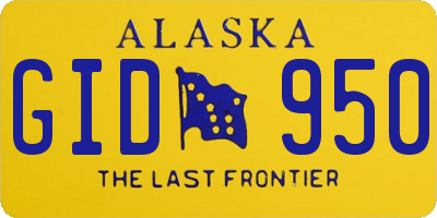 AK license plate GID950