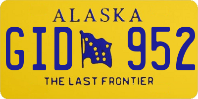 AK license plate GID952