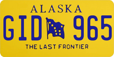 AK license plate GID965