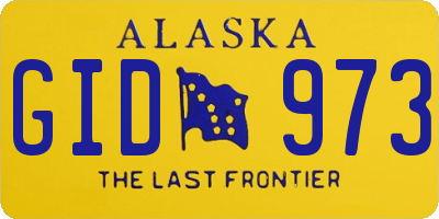 AK license plate GID973