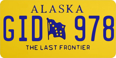 AK license plate GID978